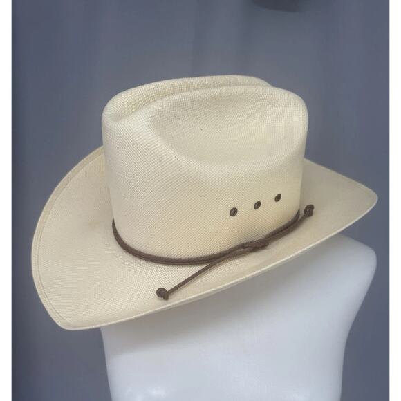 Resistol Genuine Shantung Hat Mens Self Conforming Western Cowboy 7 - Picture 4 of 8